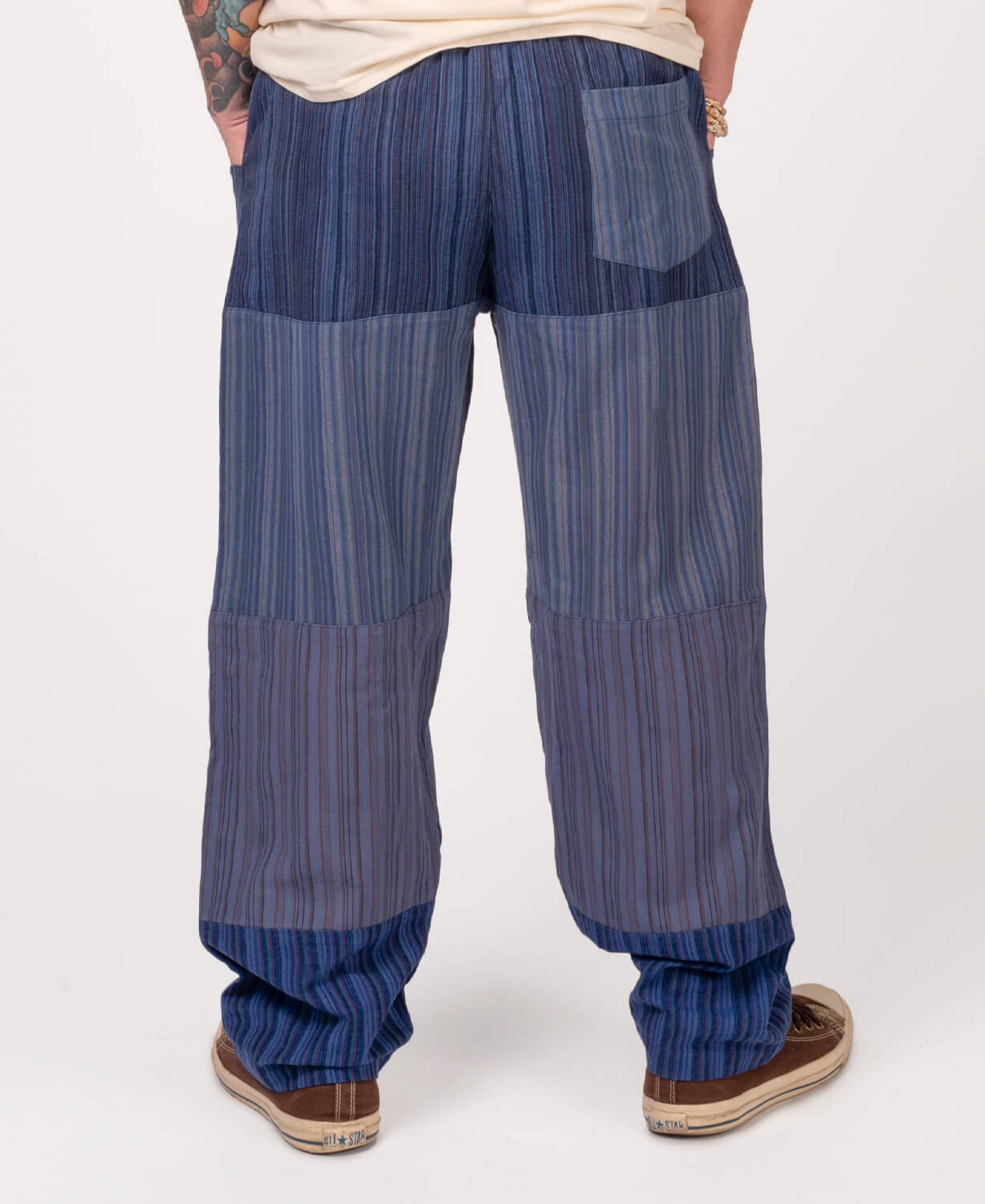 Patchwork Pants - Blue Men