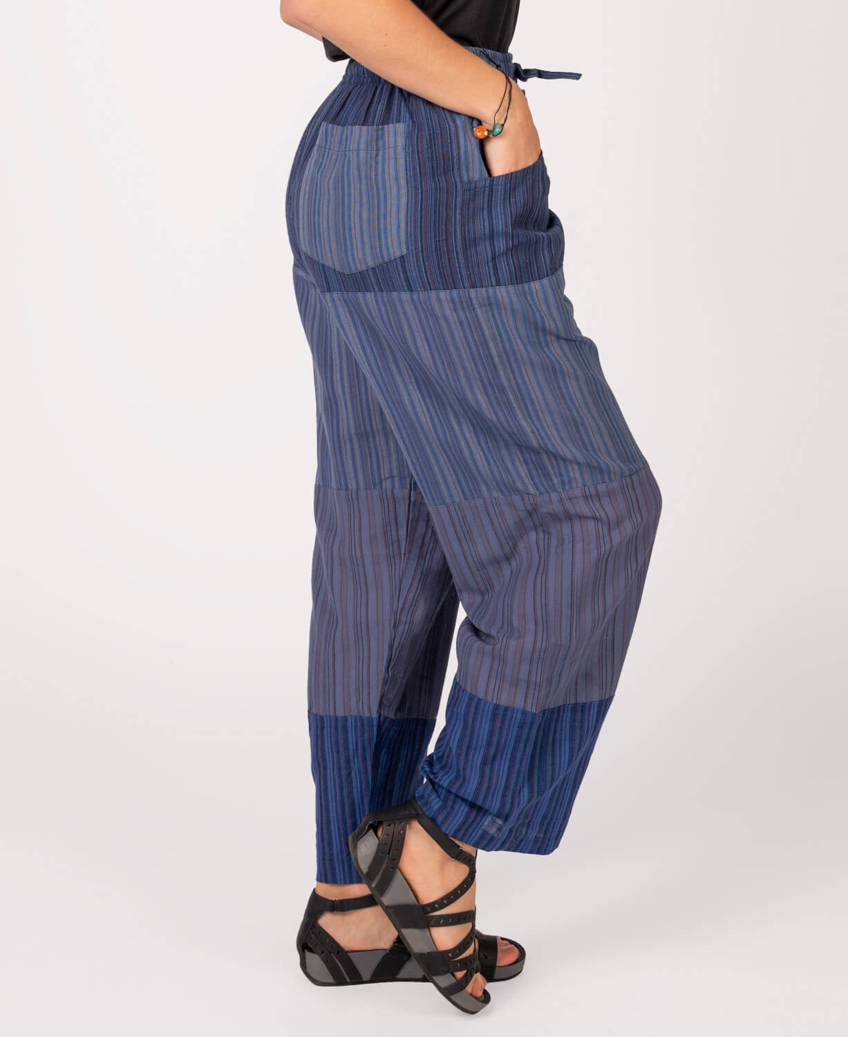 Patchwork Pants - Blue Women