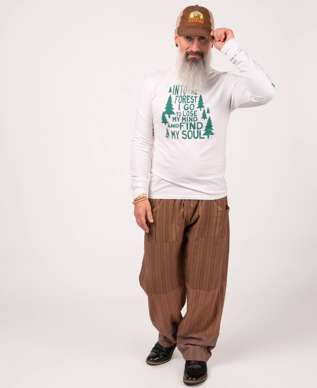 Brown Patchwork Pants | Earthy Hippie Pants | Soul Flower
