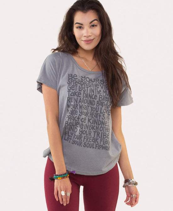 Soul Flower Manifesto Slouch Top - Be Yourself TShirt | Manifesto Slouch Tee | Soul Flower Women