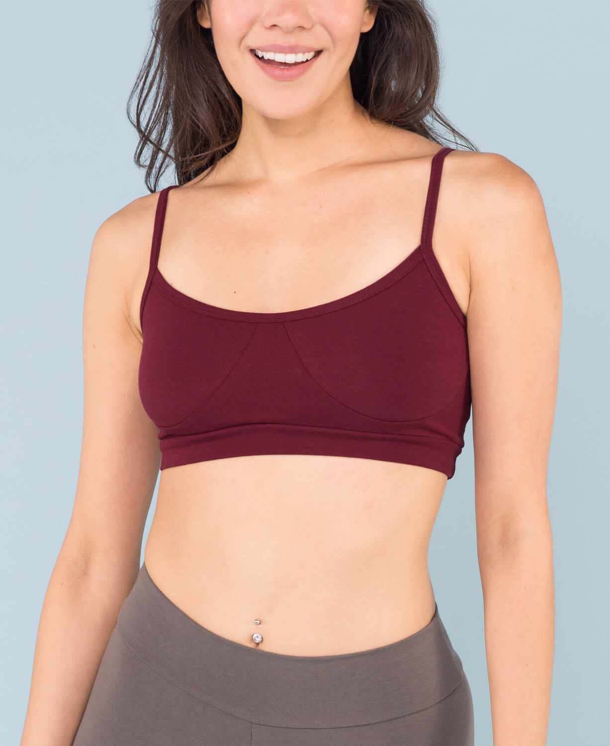 Closeout! Organic Cotton Bralette - Burgundy Women