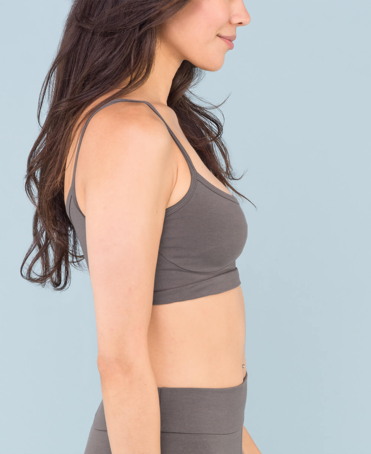 Closeout! Organic Cotton Bralette - Charcoal Women