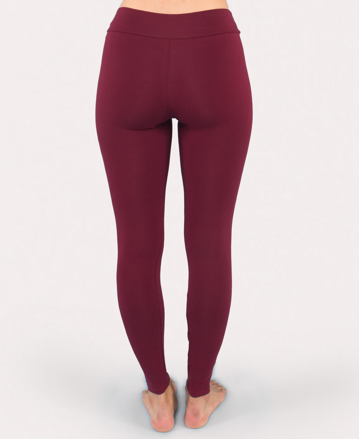 Closeout! Organic Cotton Leggings - Full Length Burgundy Women