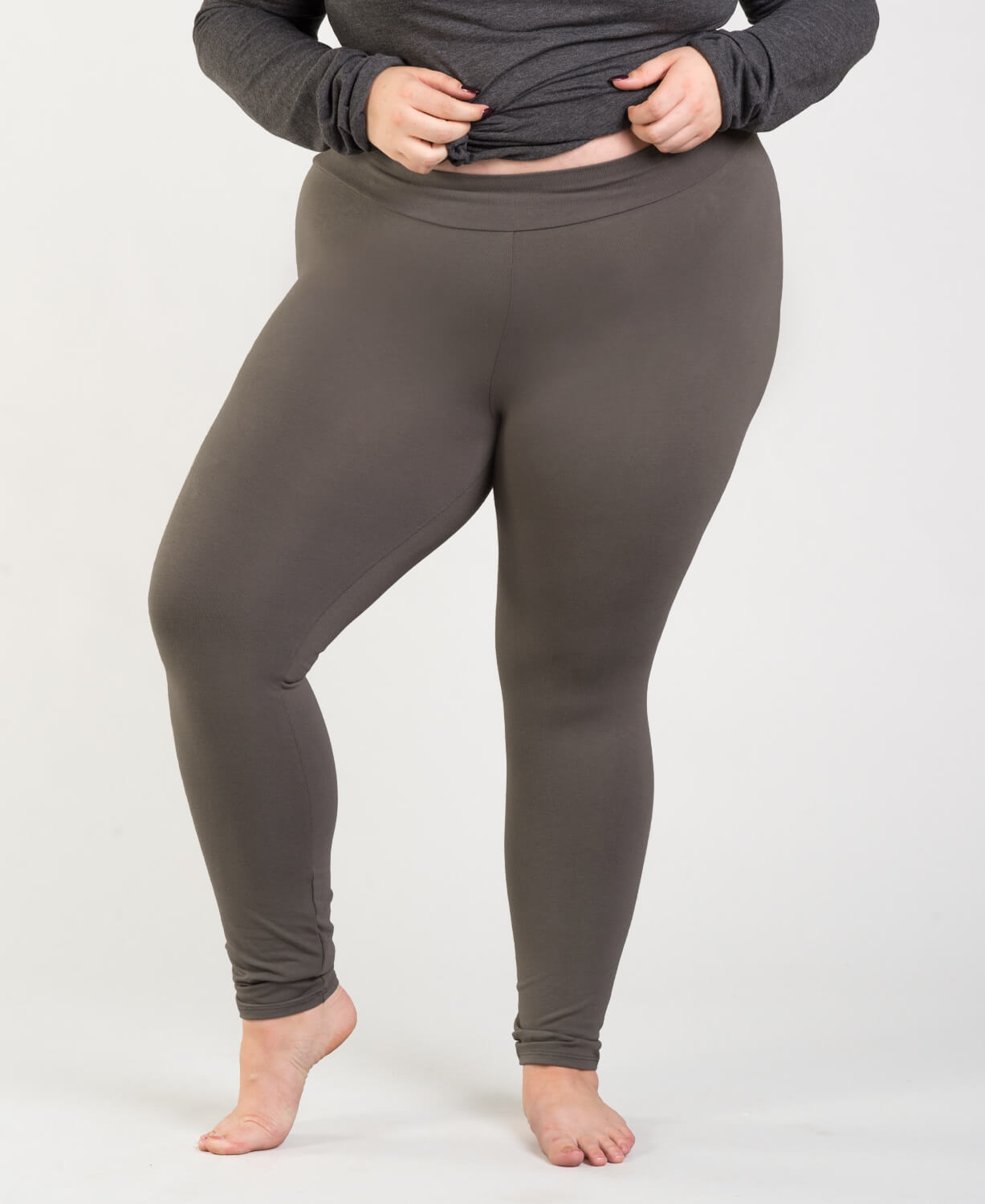 Closeout! Organic Cotton Leggings - Full Length Charcoal Women