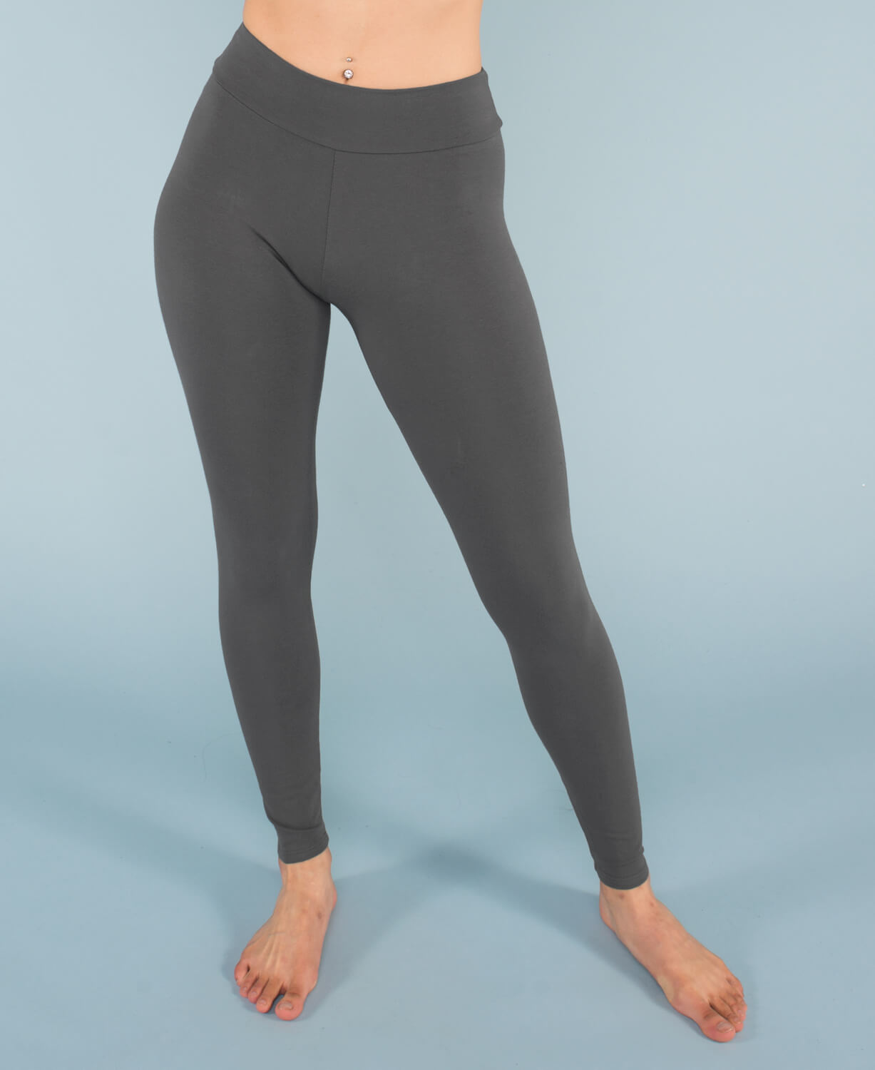 Closeout! Organic Cotton Leggings - Full Length Charcoal Women