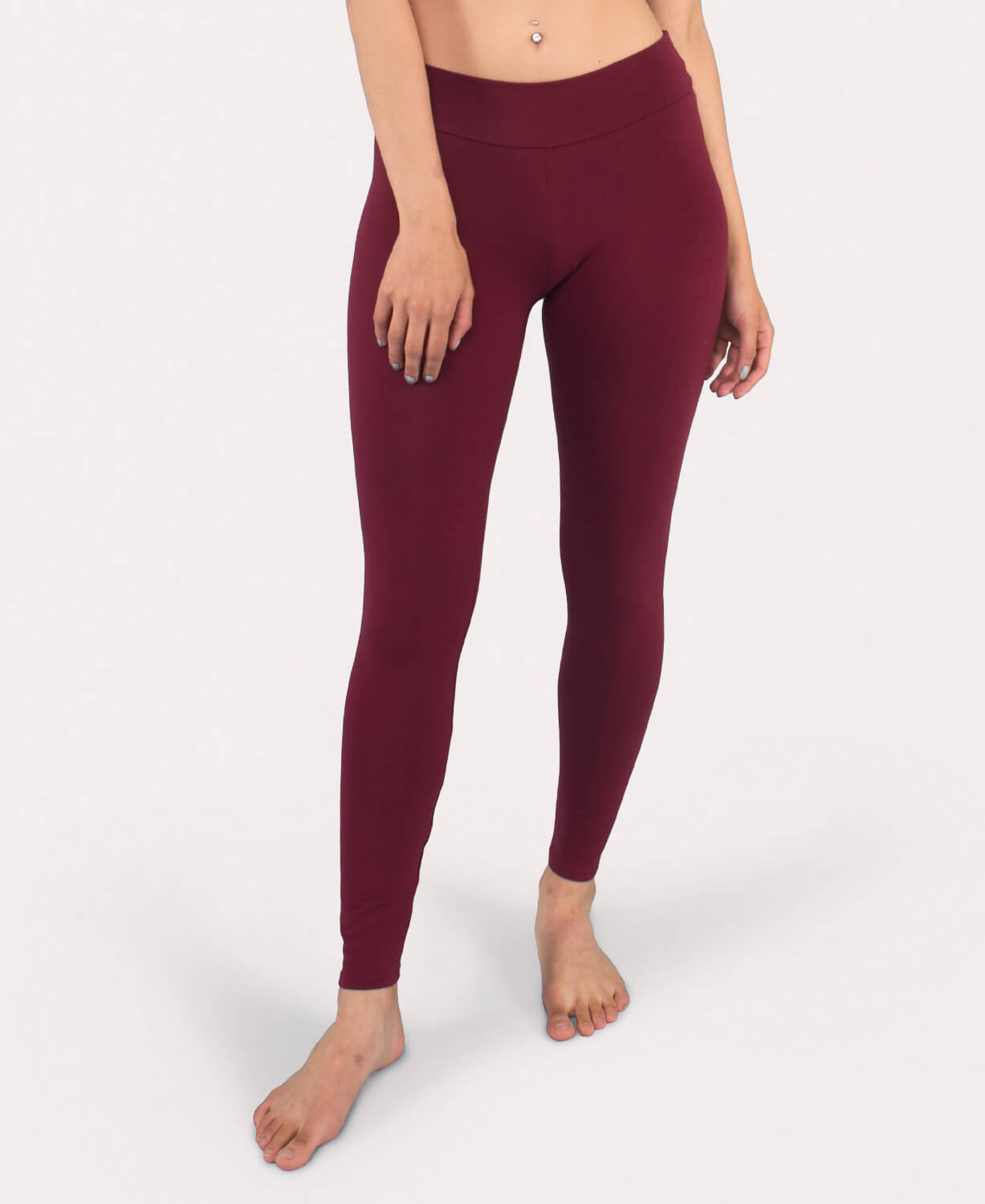 Closeout! Organic Cotton Leggings - Full Length Burgundy Women