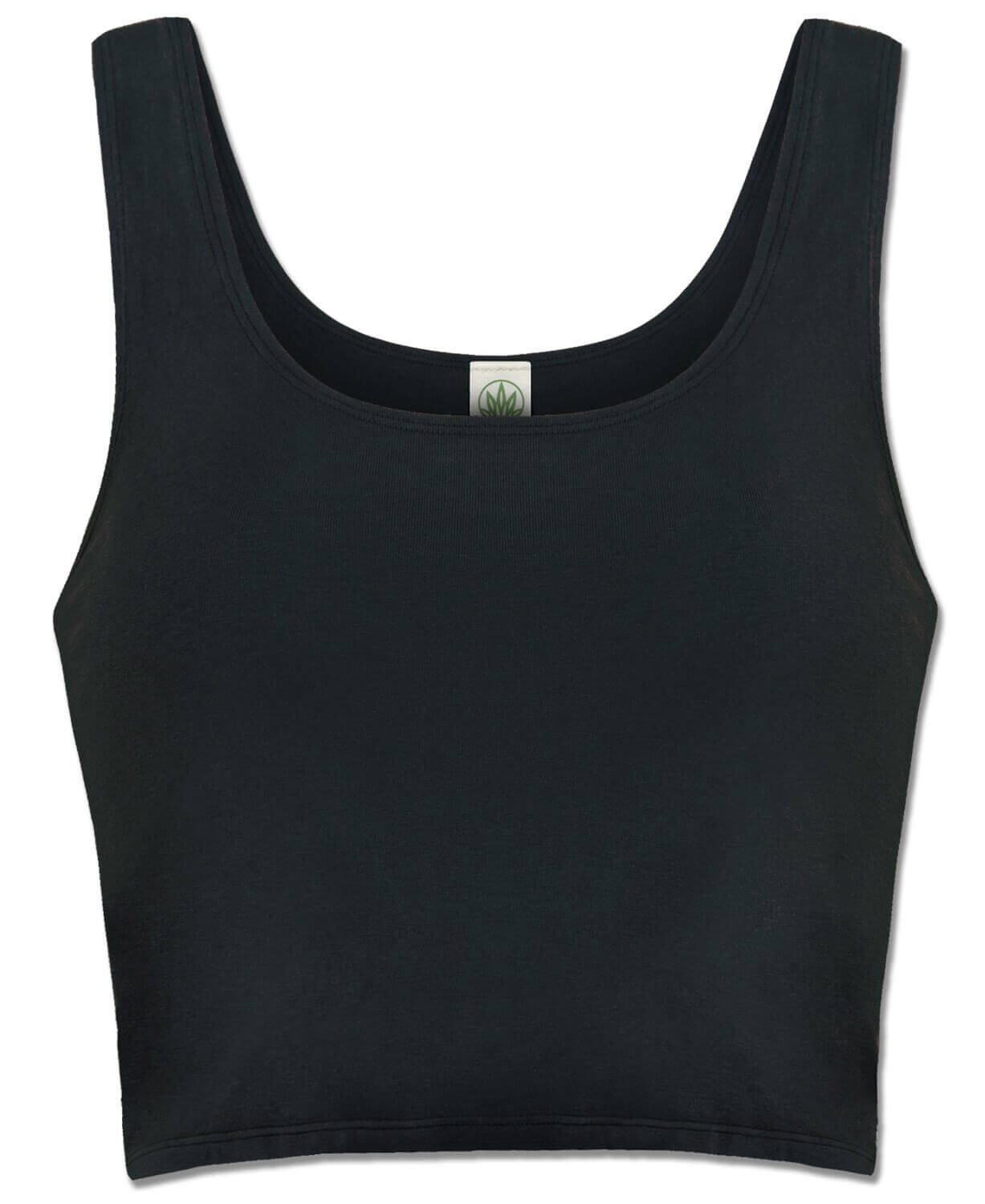 Final Sale! Organic Cotton Fitted Cropped Tank Top - Black