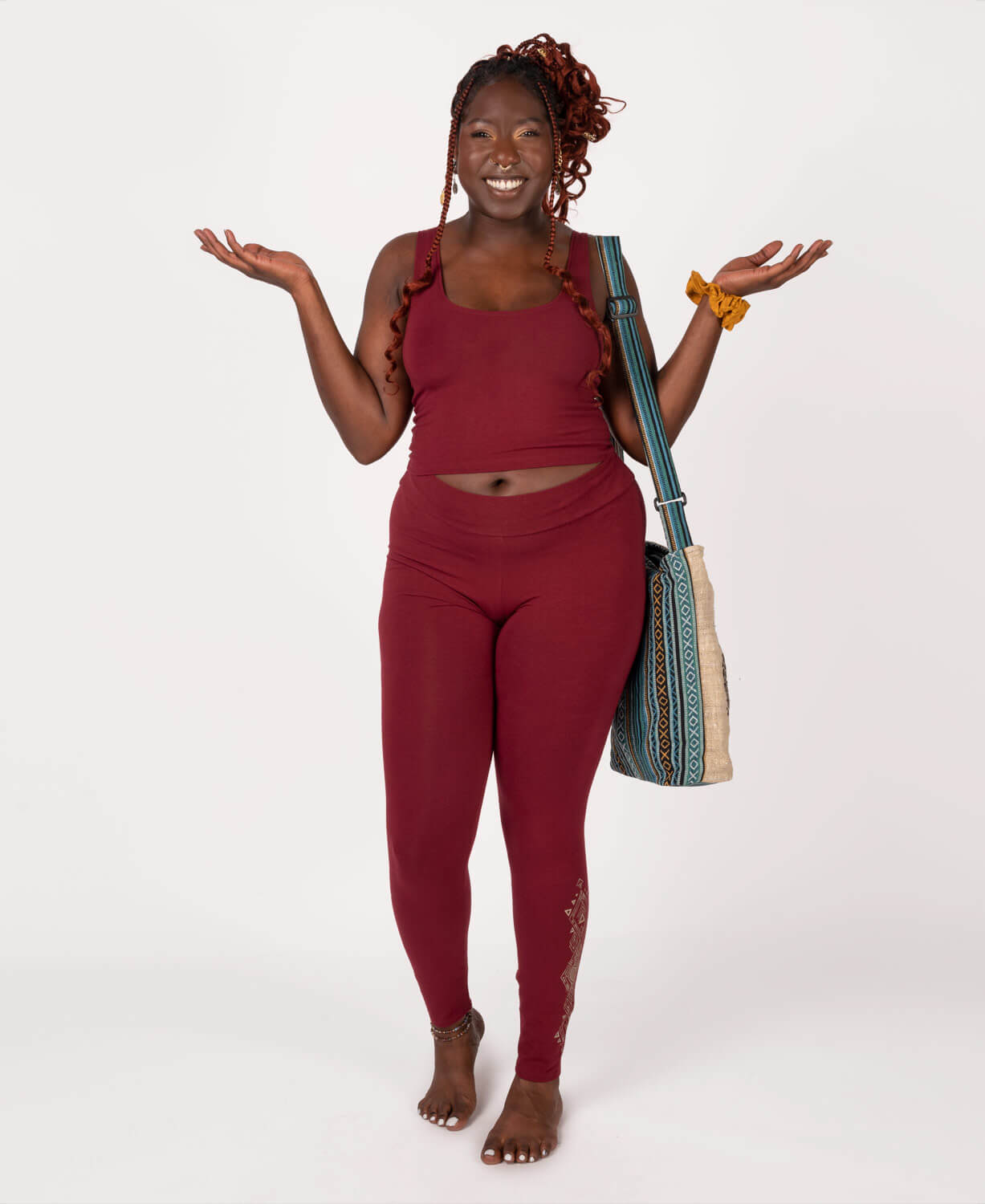 Final Sale! Organic Cotton Fitted Cropped Tank Top - Burgundy Women