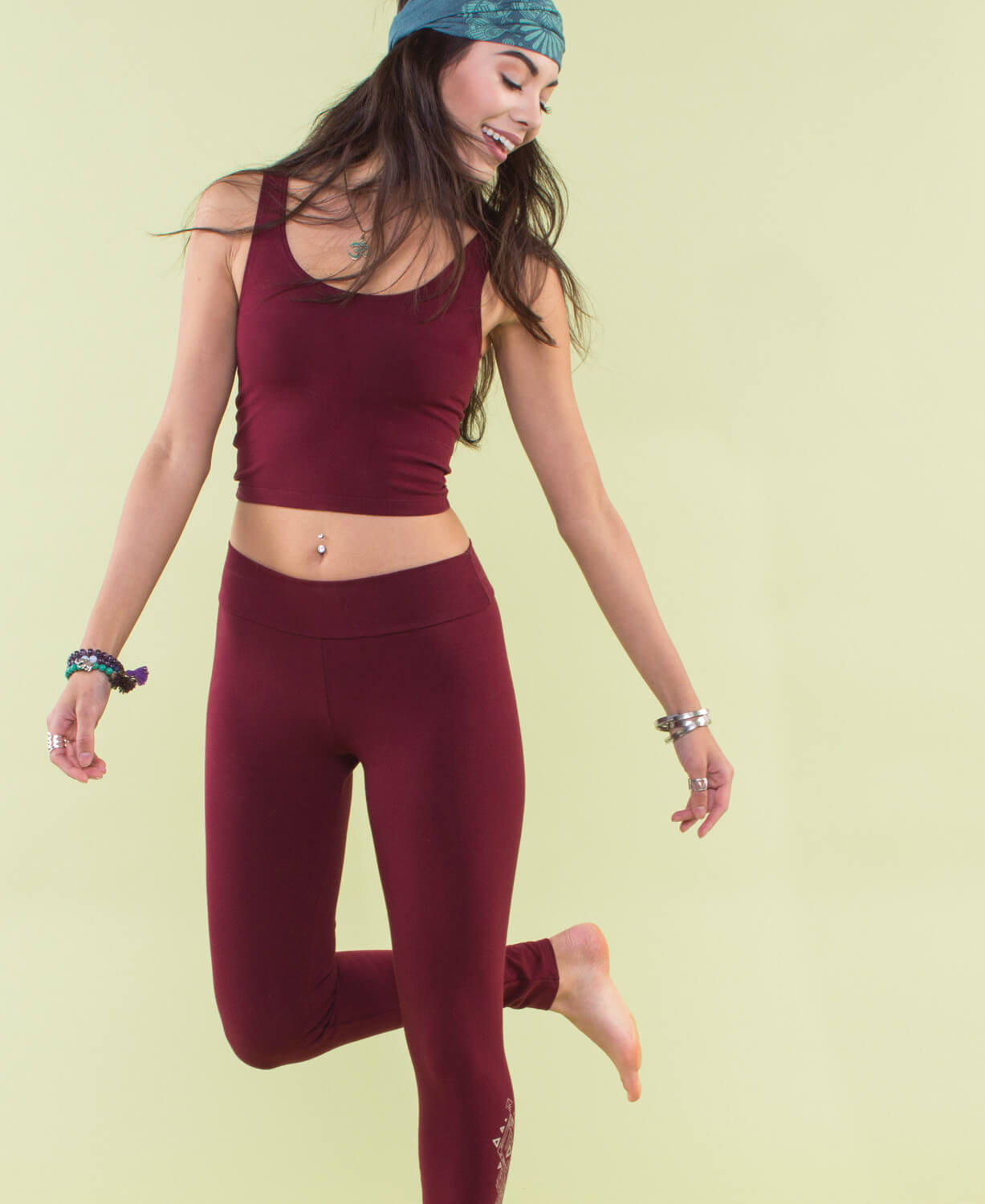 Final Sale! Organic Cotton Fitted Cropped Tank Top - Burgundy Women