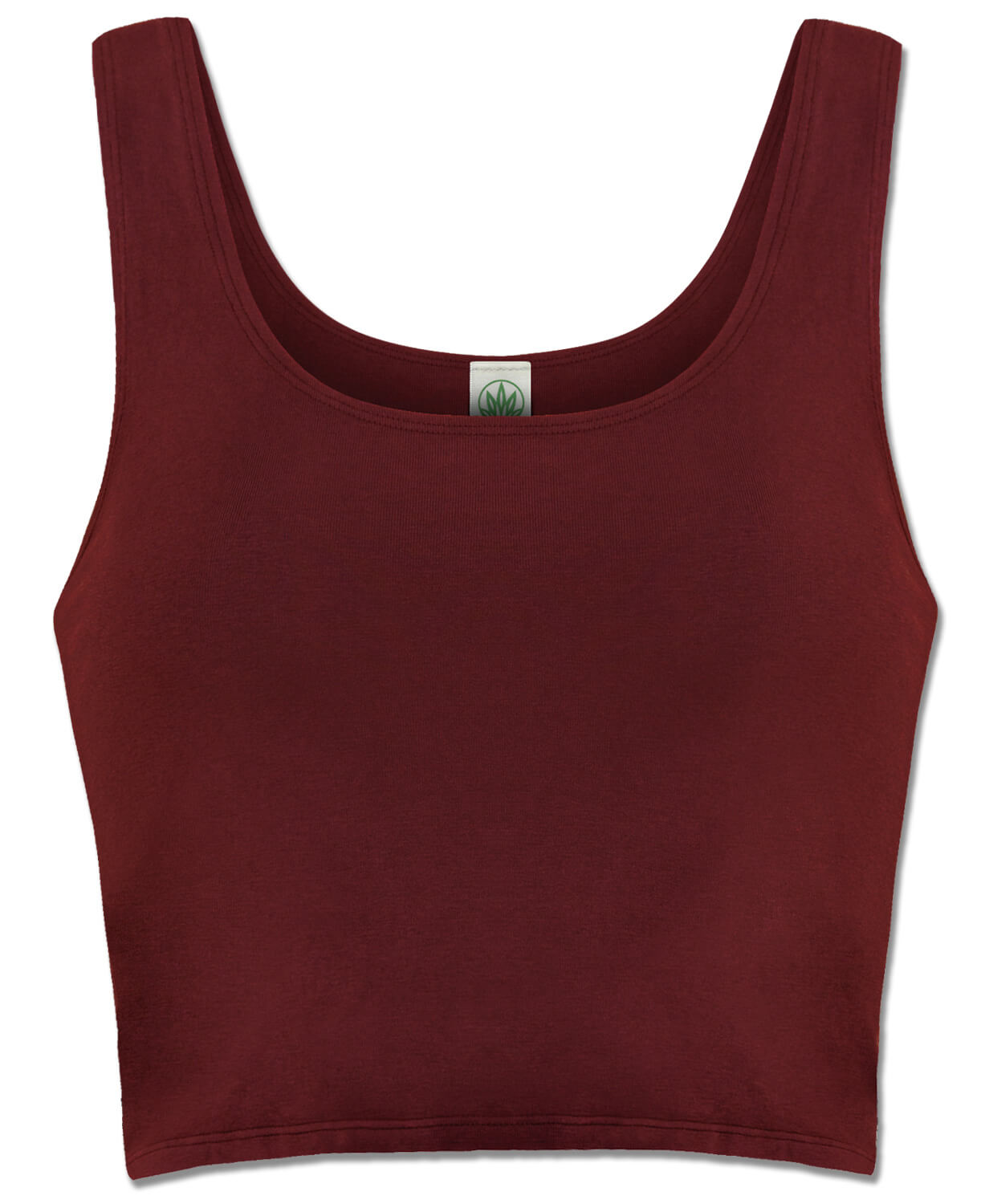 Final Sale! Organic Cotton Fitted Cropped Tank Top - Burgundy