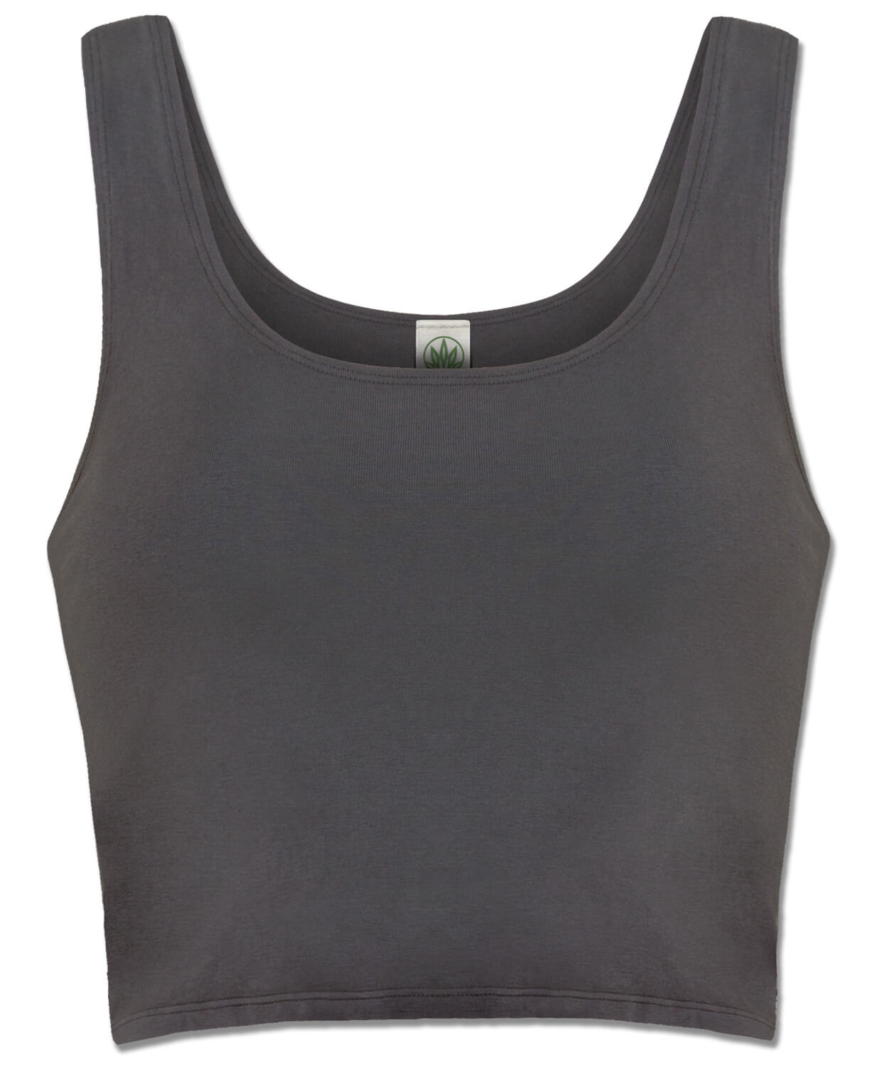Final Sale! Organic Cotton Fitted Cropped Tank Top - Charcoal