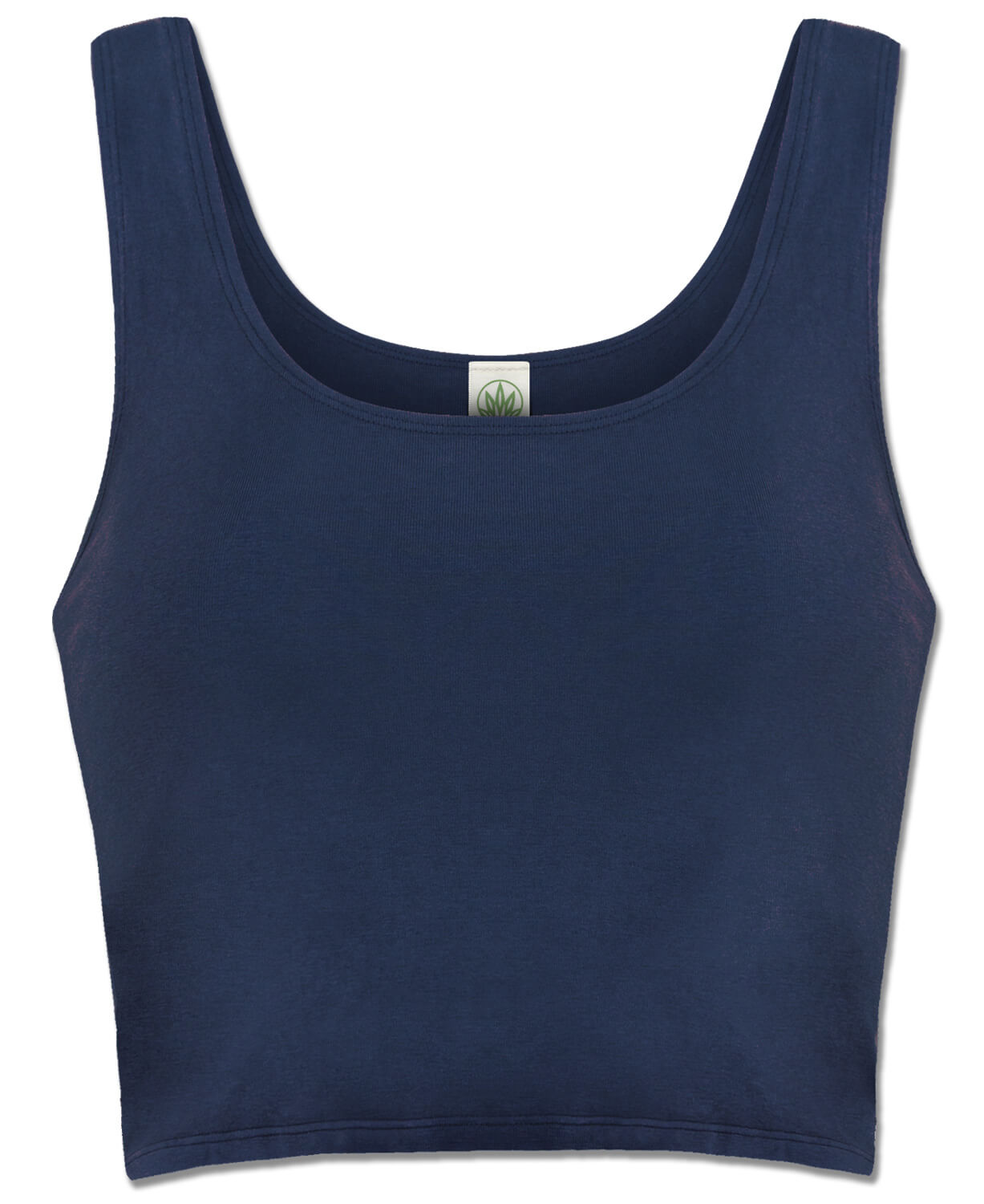 Final Sale! Organic Cotton Fitted Cropped Tank Top - Navy