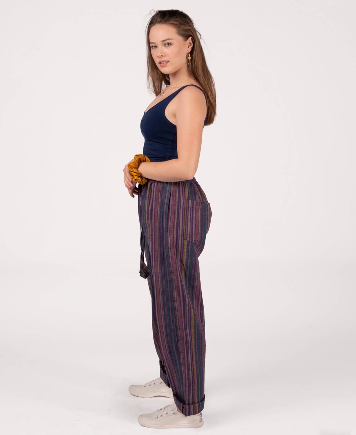 Final Sale! Organic Cotton Fitted Cropped Tank Top - Navy Women