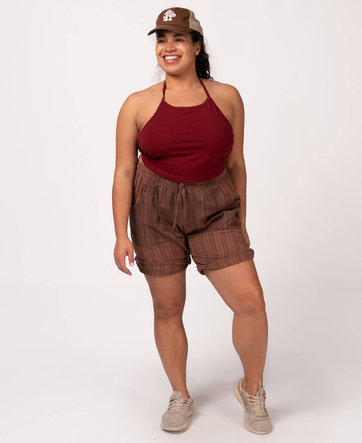 Final Sale! Patchwork Shorts - Brown Women