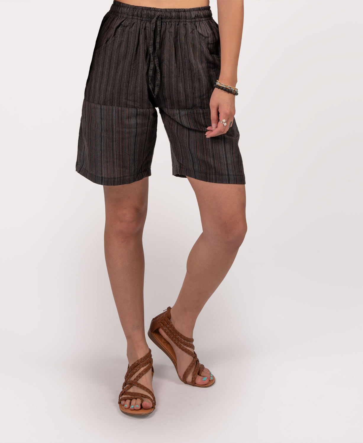 Final Sale! Patchwork Shorts - Black Women