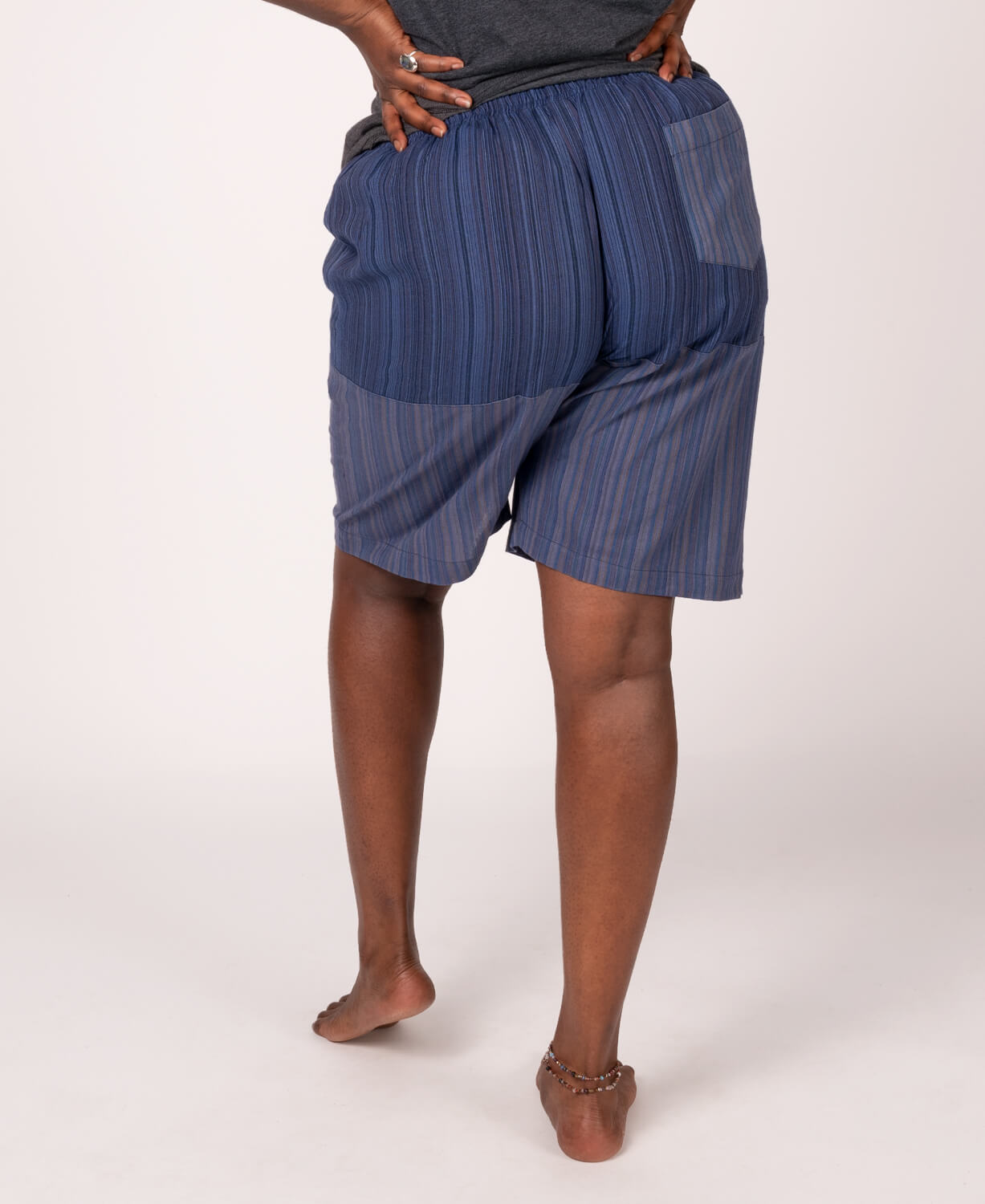 Final Sale! Patchwork Shorts - Blue Women