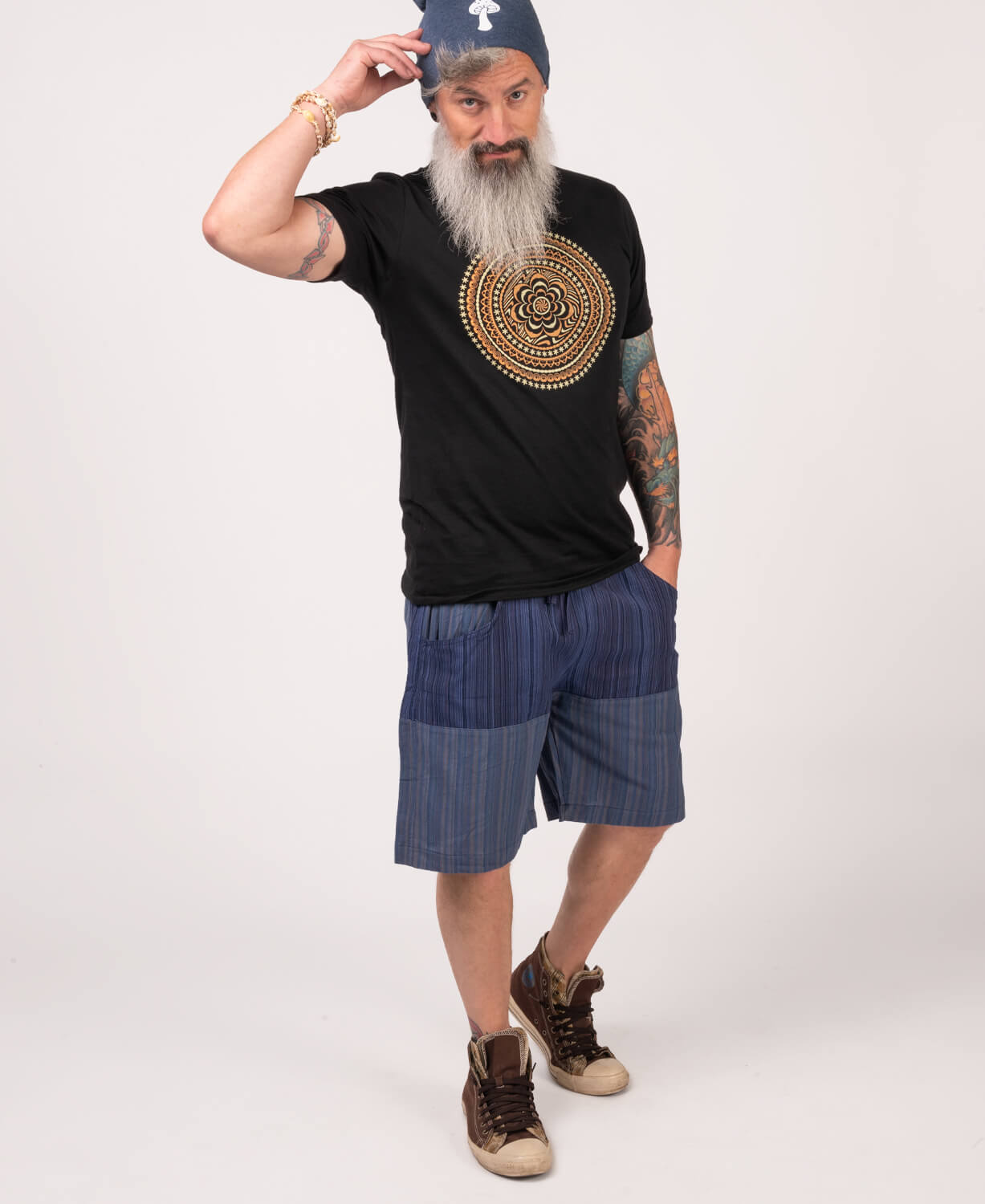 Final Sale! Patchwork Shorts - Blue Men