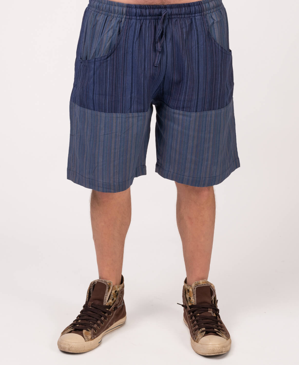 Final Sale! Patchwork Shorts - Blue Men