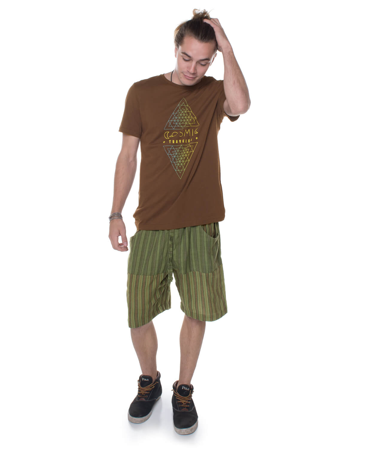 Final Sale! Patchwork Shorts - Green Men