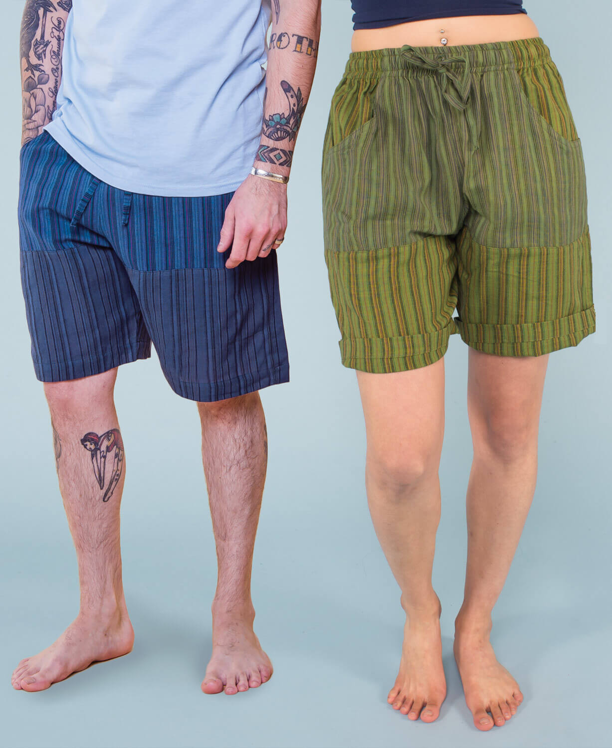 Final Sale! Patchwork Shorts - Green