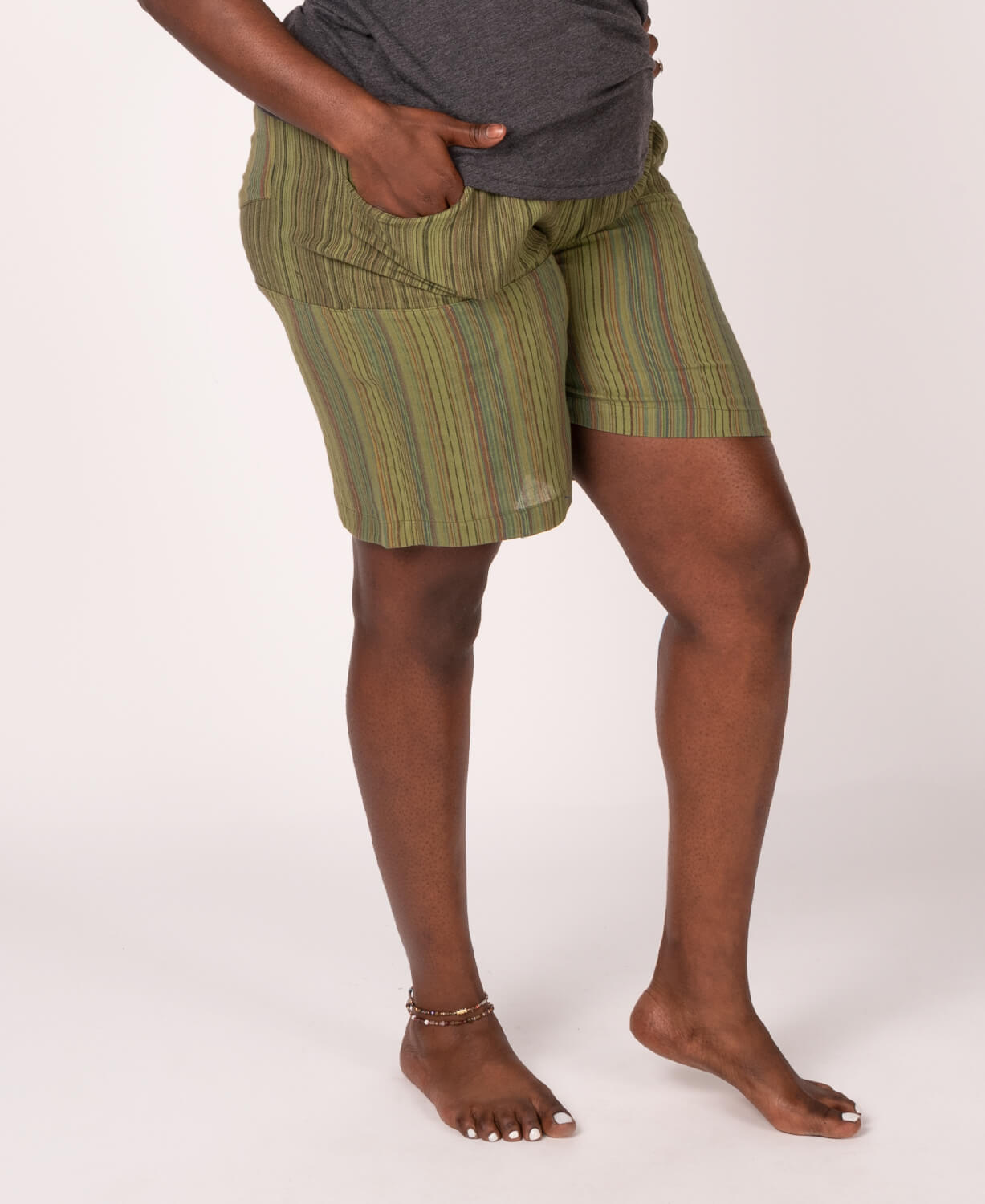 Final Sale! Patchwork Shorts - Green Women