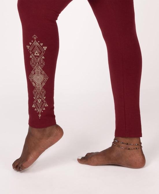 Closeout! Love Warrior Organic Cotton Leggings - Love Warrior Leggings | Sacred Geometry Leggings | Soul Flower Women
