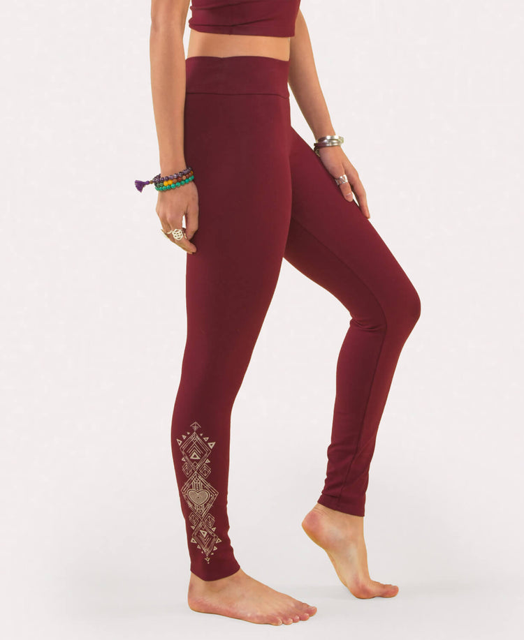 Closeout! Love Warrior Organic Cotton Leggings - Love Warrior Leggings | Sacred Geometry Leggings | Soul Flower Women