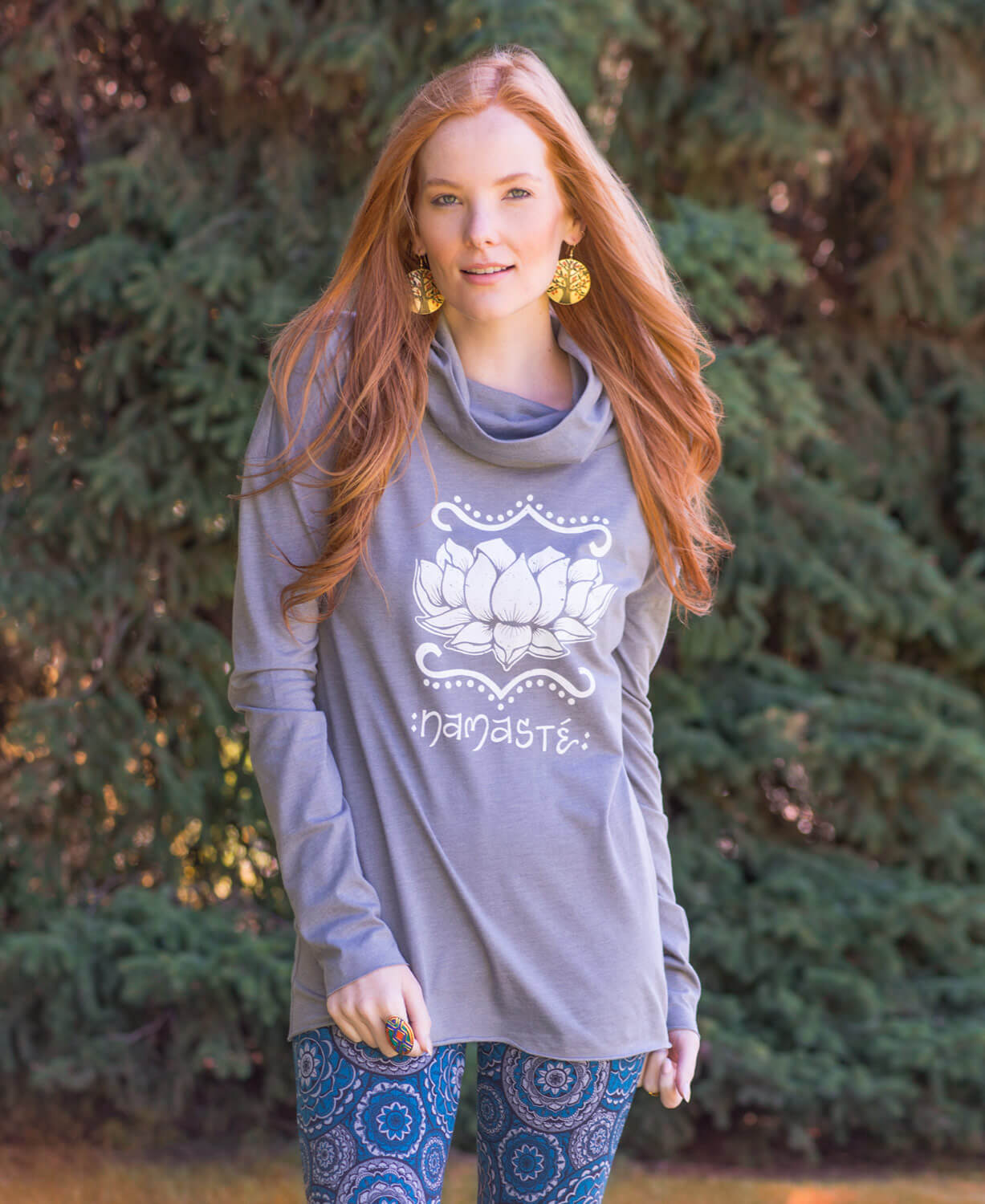 Namaste Lotus Cowl Yoga Hoody Women