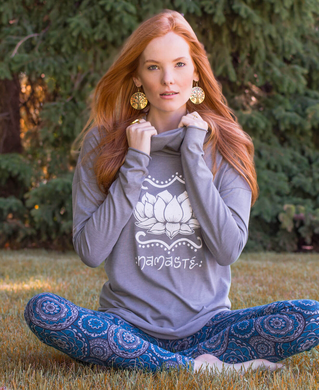 Namaste Lotus Cowl Yoga Hoody Women