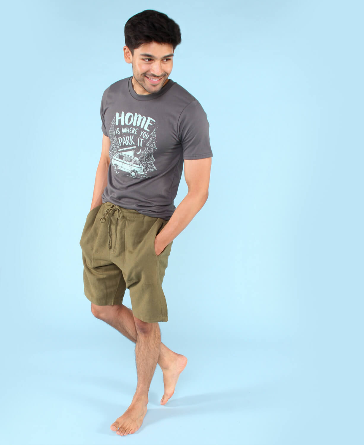 Hemp Yoga Shorts - Moss Men