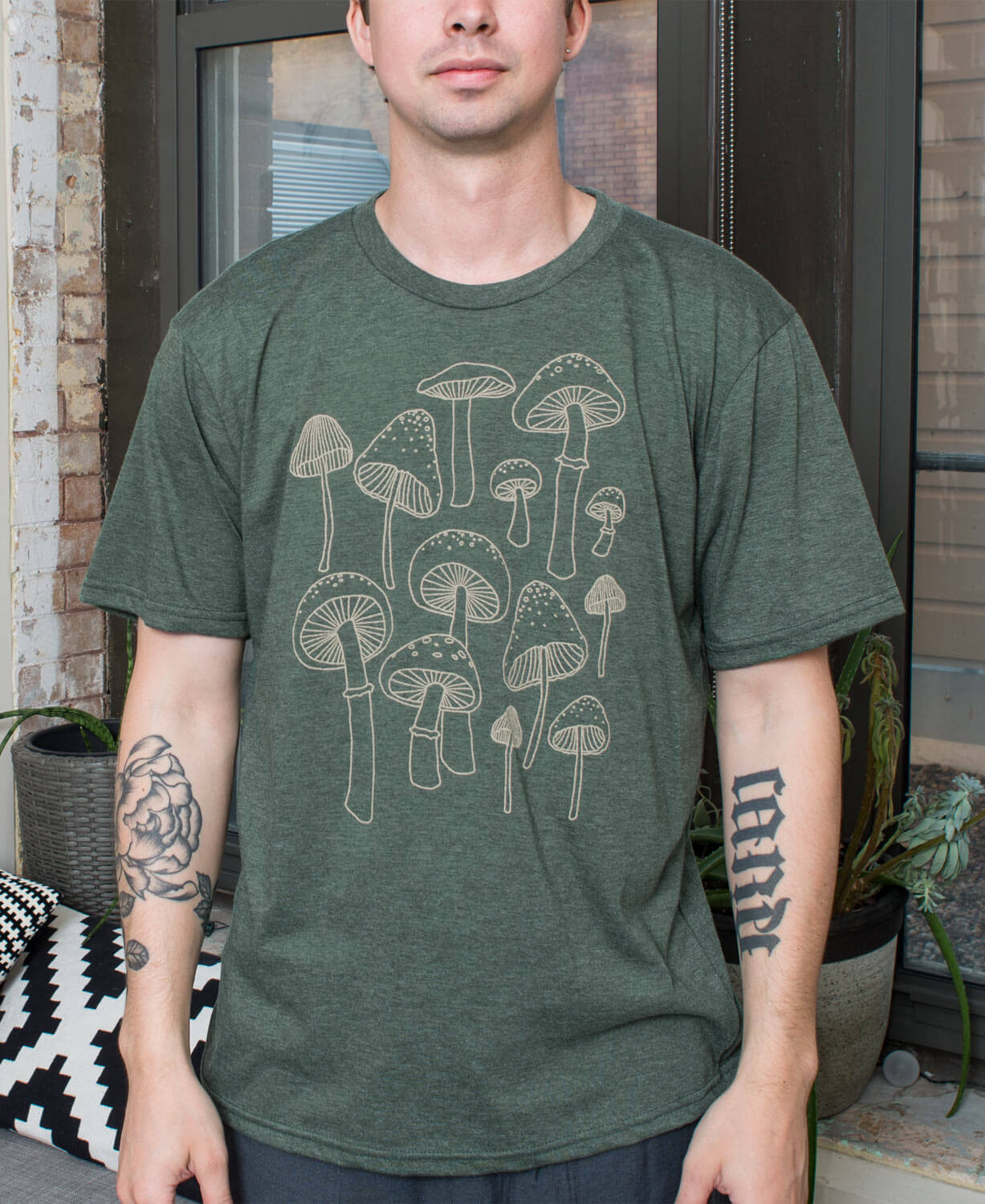 Mushrooms Recycled T-Shirt - Unisex Men