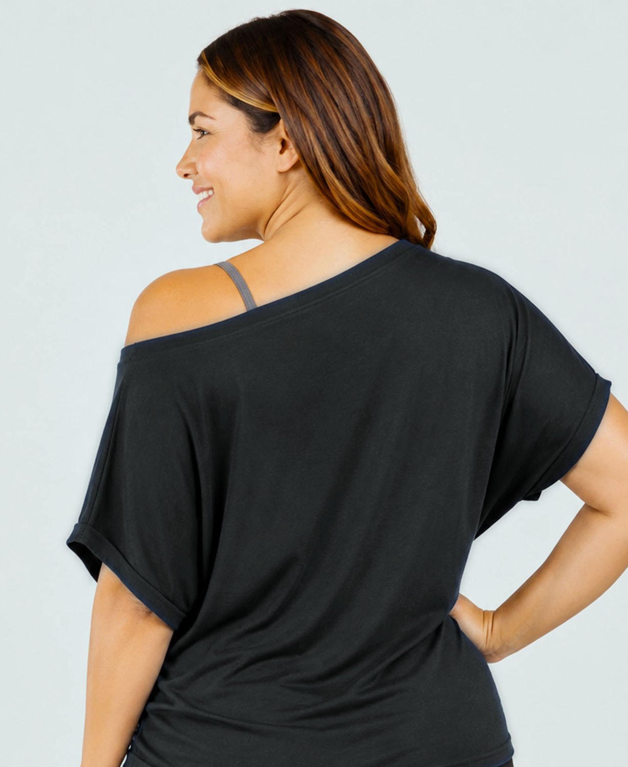 Black Bamboo Dolman Top - Black Slouch Top | Off the Shoulder Top | Soul Flower