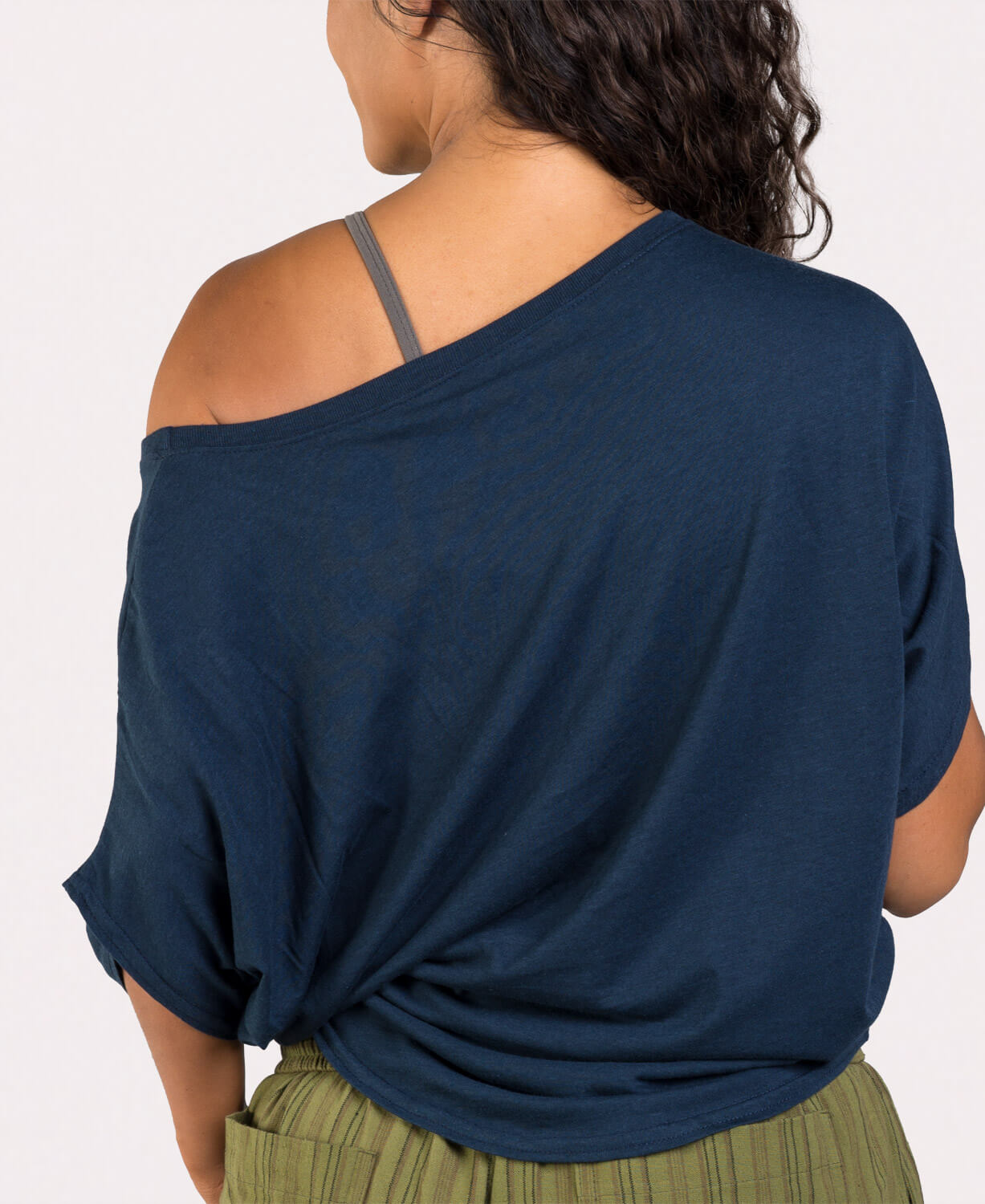 Navy Blue Bamboo Dolman Top
