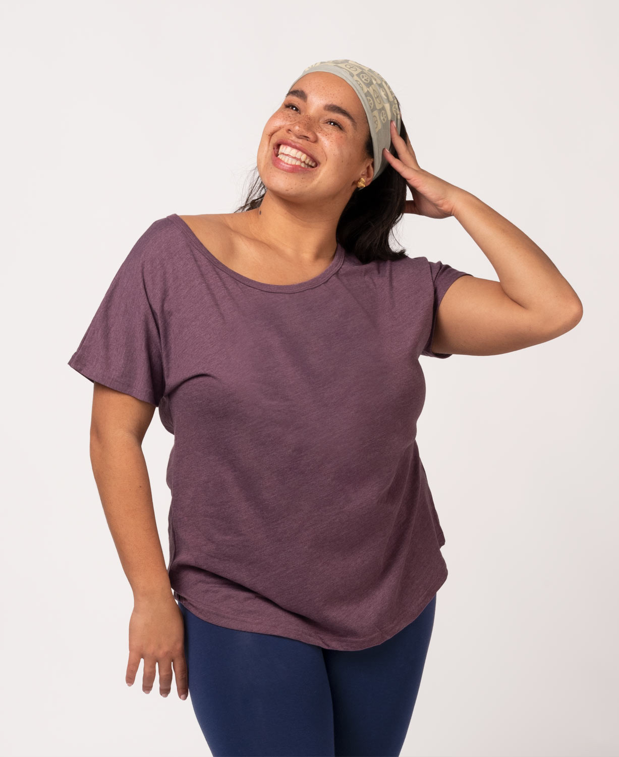Recycled Slouch Top - Eco Plum Women