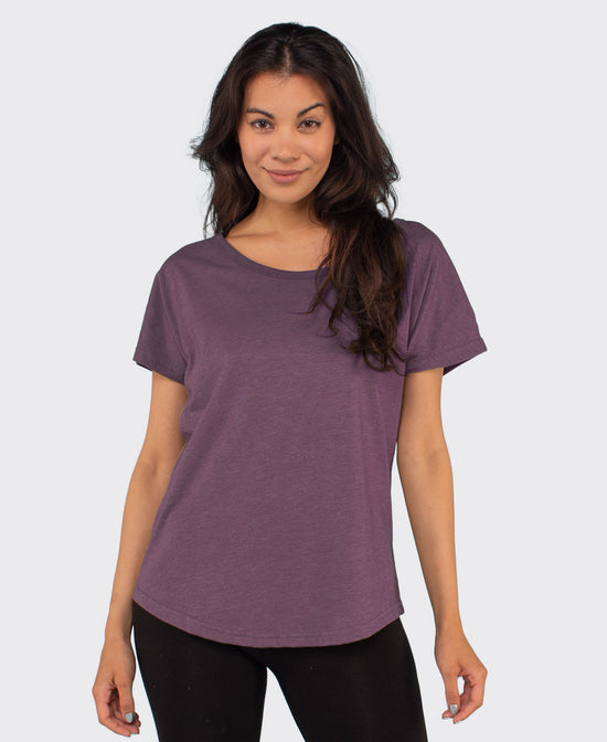Recycled Slouch Top - Eco Plum - Purple Slouchy Shirt | Slouchy Tee | Flowy T Shirt | Soul Flower Women