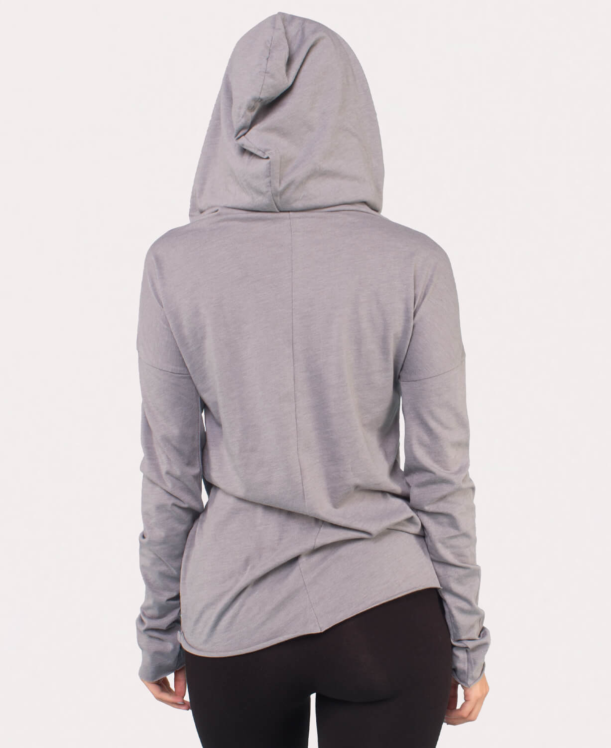 Gray Cowl Neck Hoodie Womens | Yoga Hoody | Soul Flower