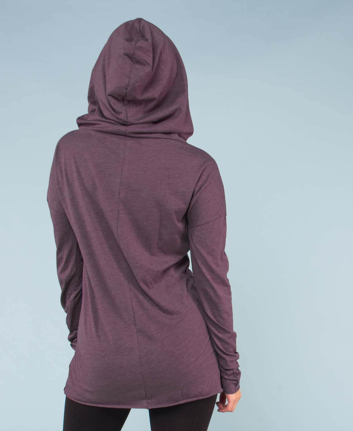 Closeout! The Resistance Cowl Neck Hoody - Eco Plum Women
