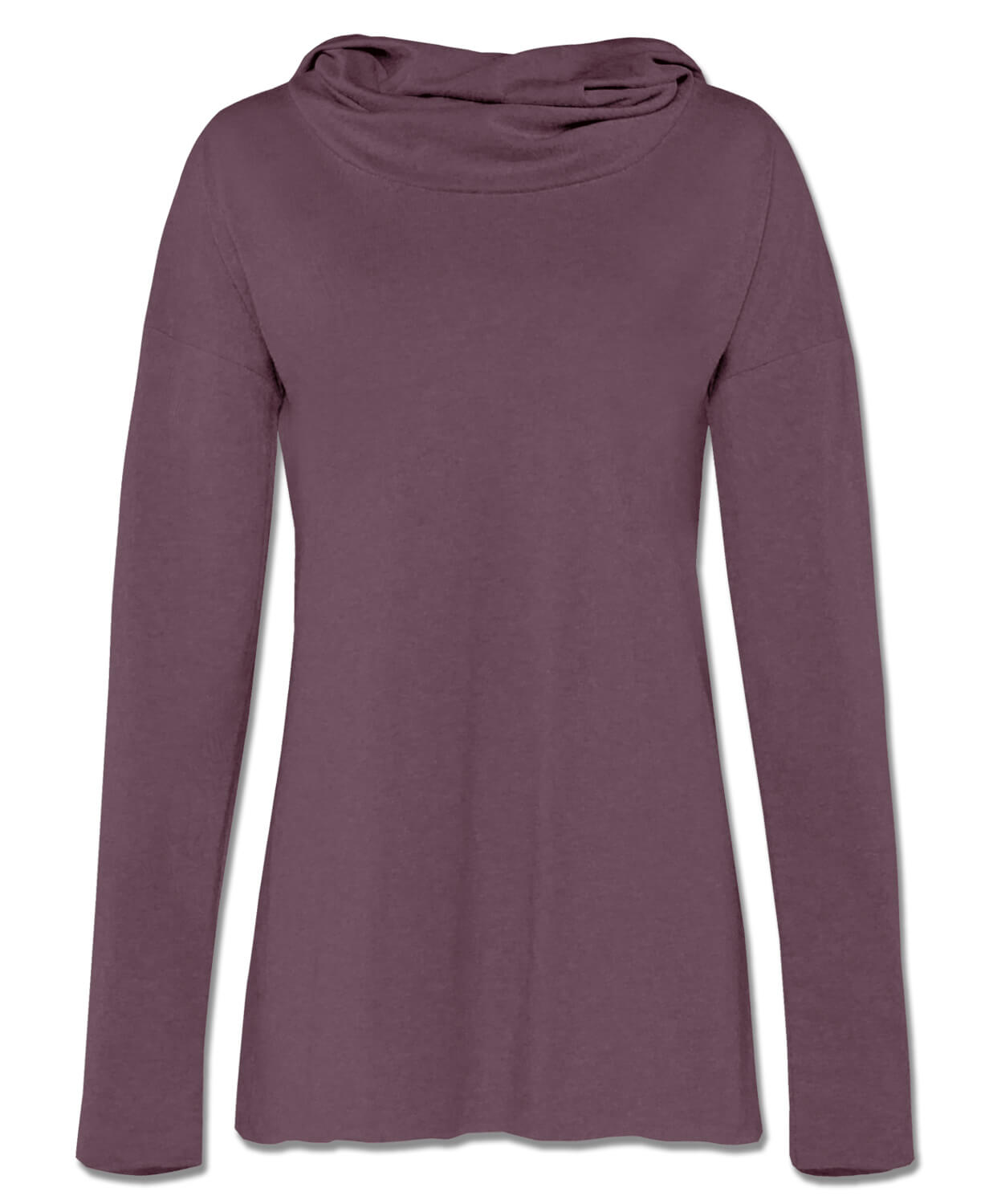 Closeout! The Resistance Cowl Neck Hoody - Eco Plum