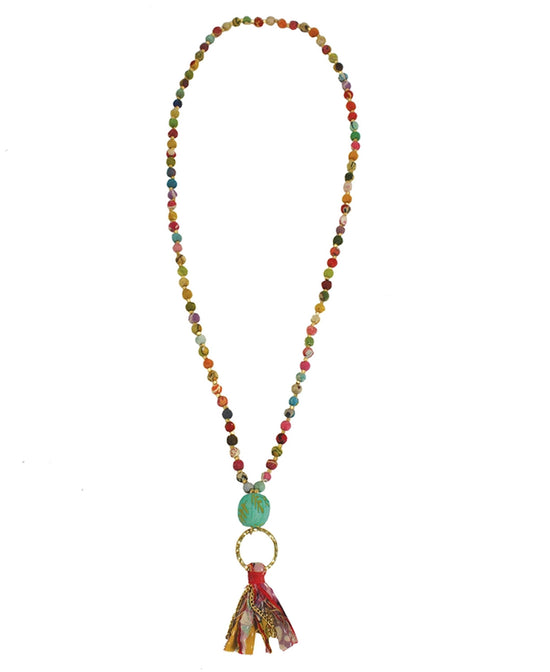 Kantha Hippie Tassel Necklace - Hippie Tassel Necklace | Boho Necklace | Soul Flower 1