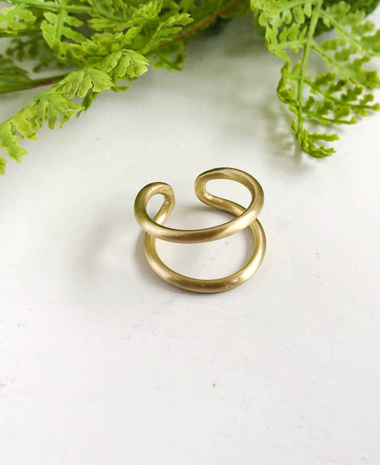 Gold Double Layer Ring - Gold Layered Ring | Gold Finish Ring | Soul Flower