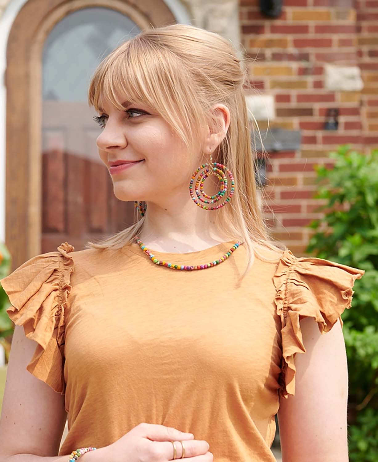 Triple Beaded Boho Earrings