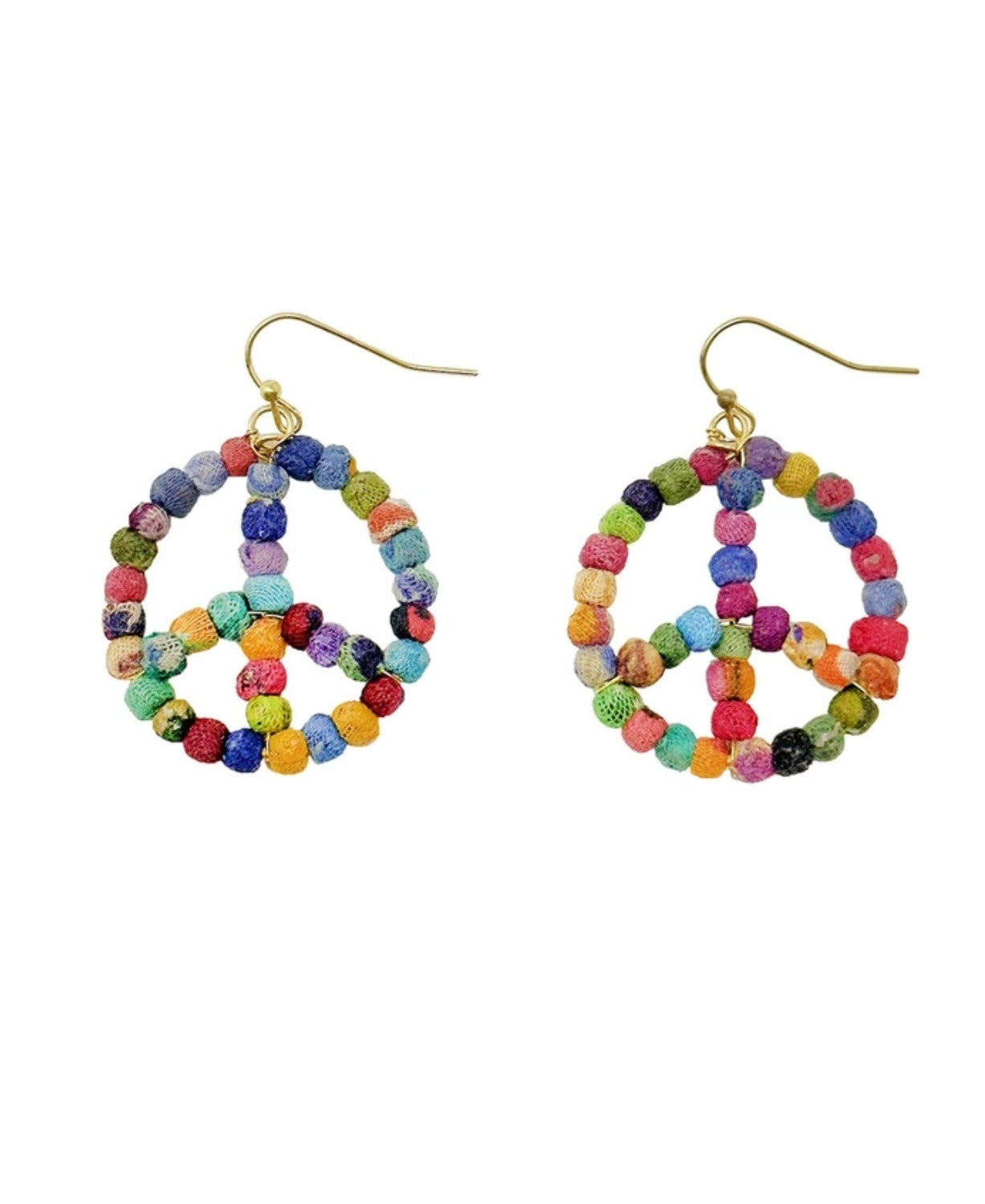 Beaded Peace Earrings