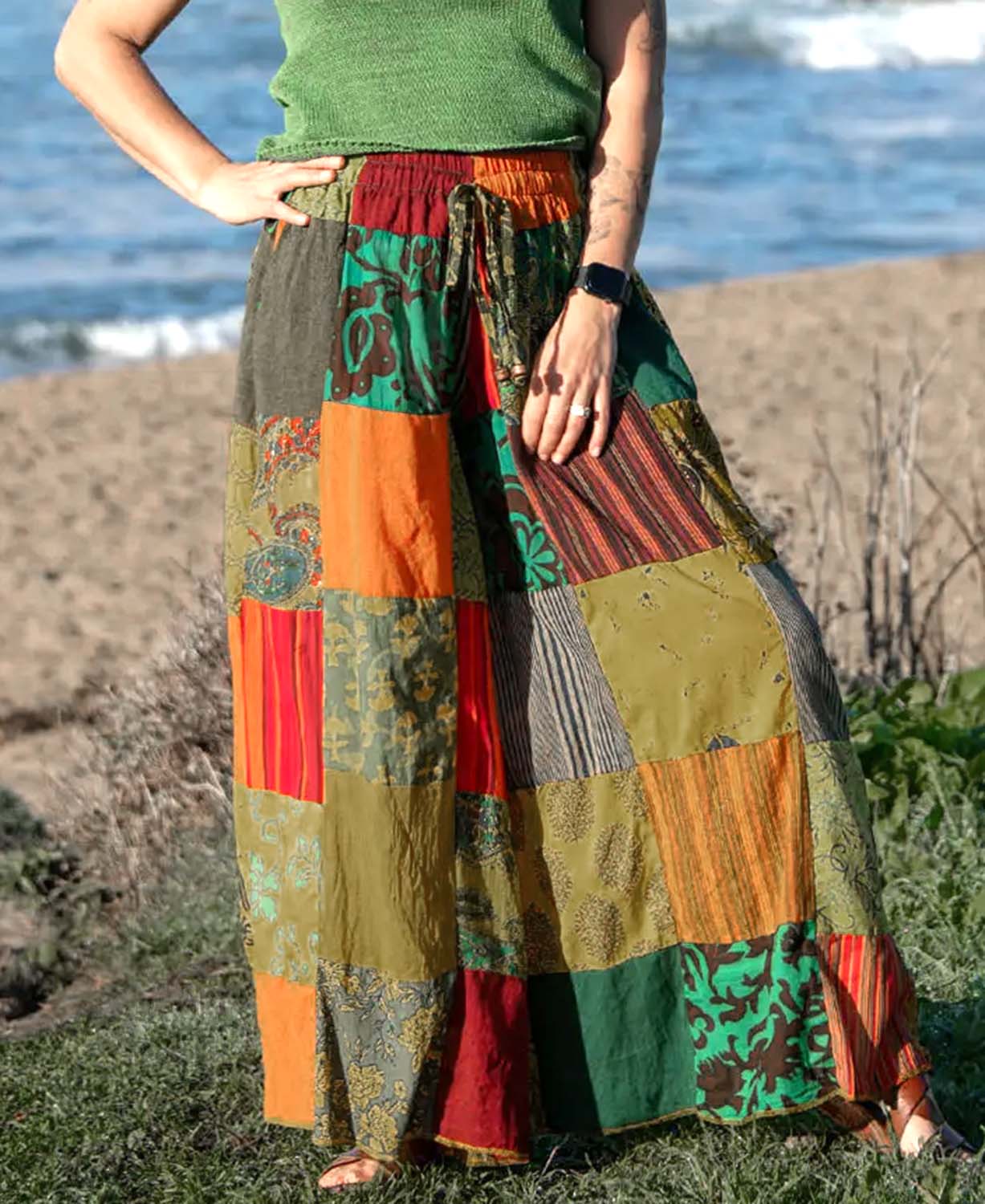 Easy Breezy Patch Pants - Patchwork Wide Leg Pants | Women's Hippie Pants | Soul Flower