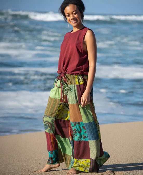 Easy Breezy Patch Pants - Patchwork Wide Leg Pants | Women's Hippie Pants | Soul Flower