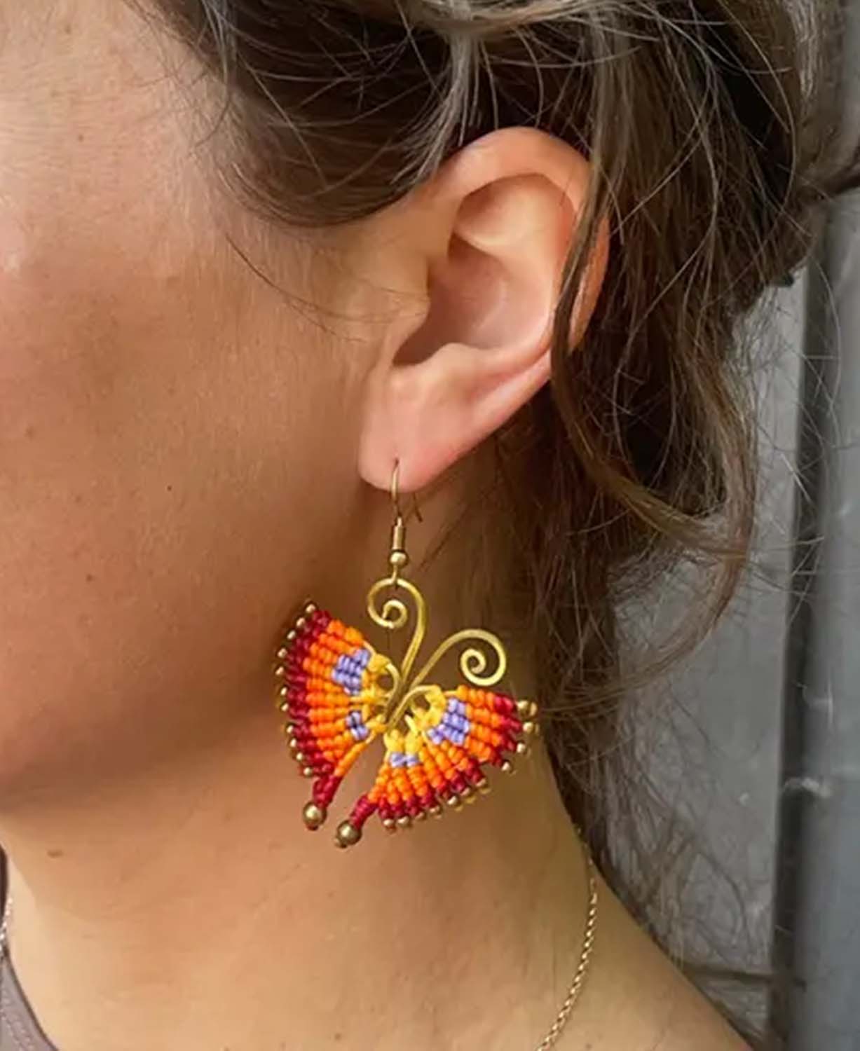 Boho Butterfly Macrame Earrings - Boho Hippie Earrings | Soul Flower