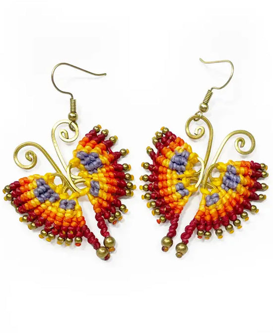 Boho Butterfly Macrame Earrings - Boho Hippie Earrings | Soul Flower