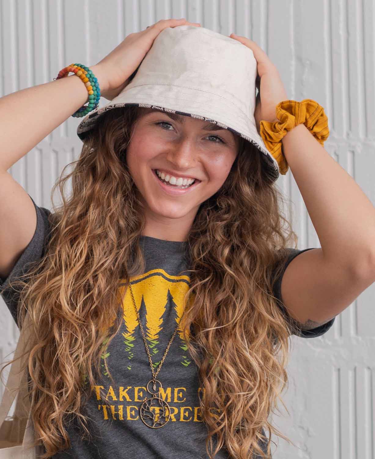 Hippie accessories including hats and bags