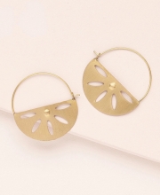 NEW! Cut Out Petal Gold Hoop Earrings