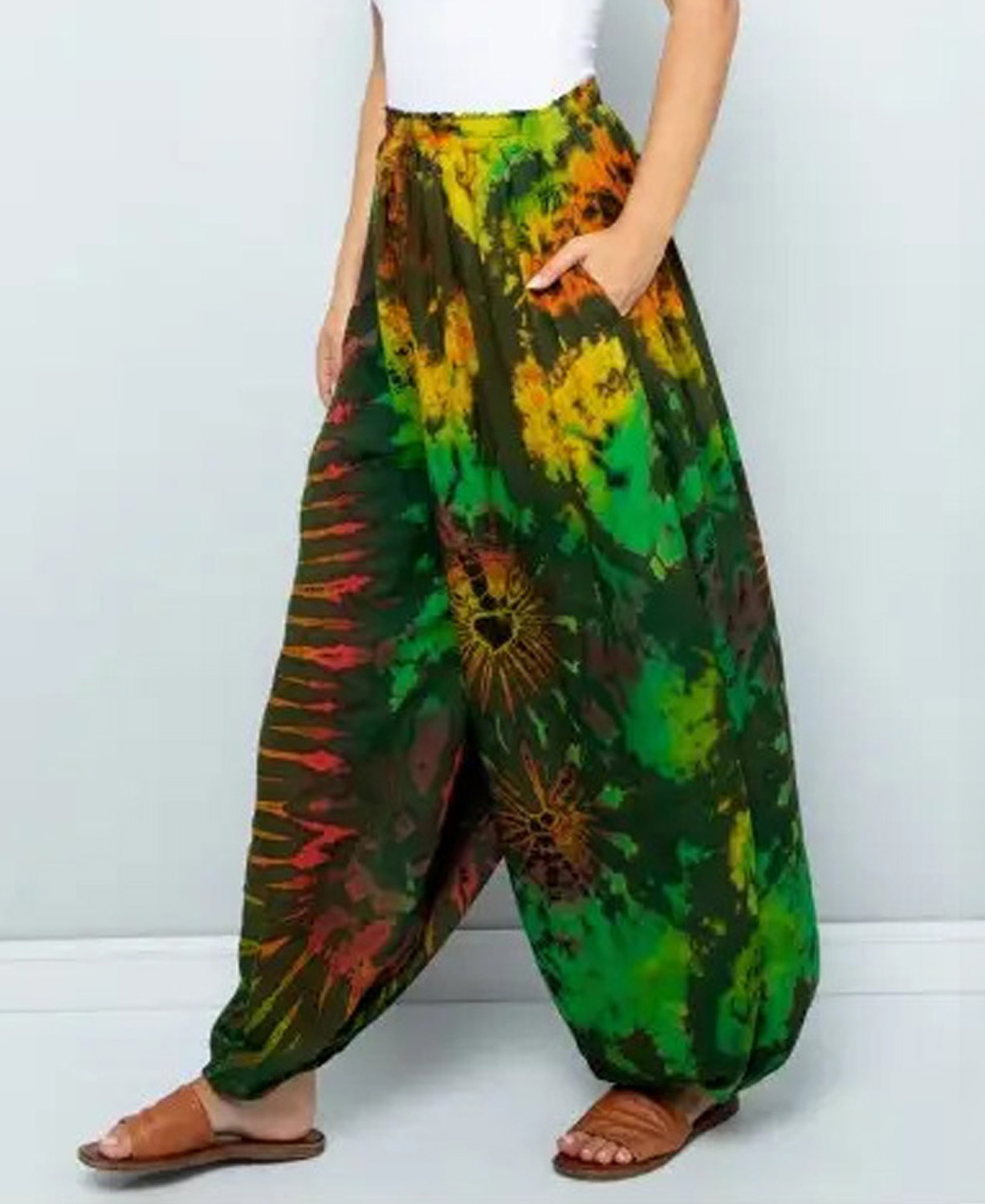 Rainbow Tie-Dye Harem Pants