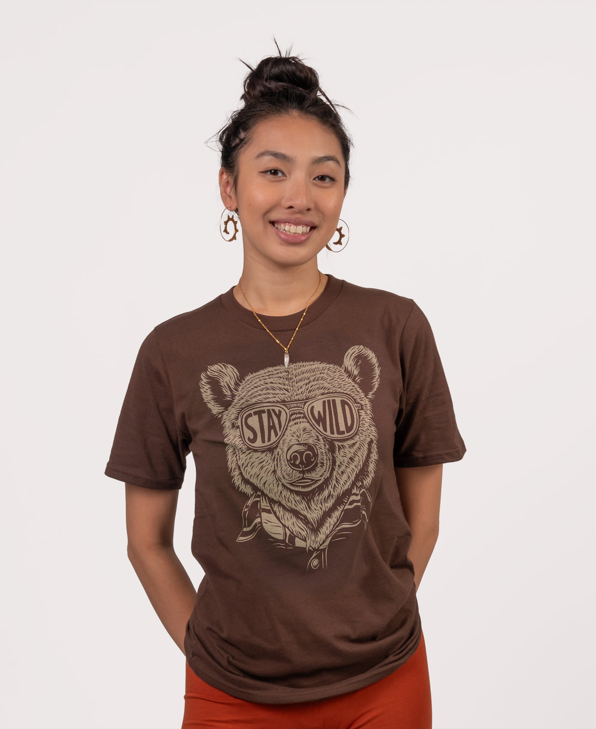 Stay Wild Organic Bear T-Shirt - Unisex